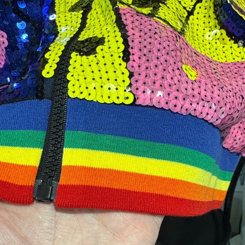 Vibrant Sequin Jacket with Bold Patterns NWT - image 6